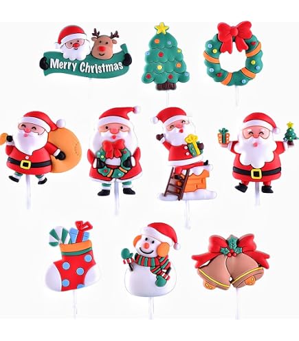 Amazon.co.jp: クリスマス カップケーキトッパー ピック 10pcs
